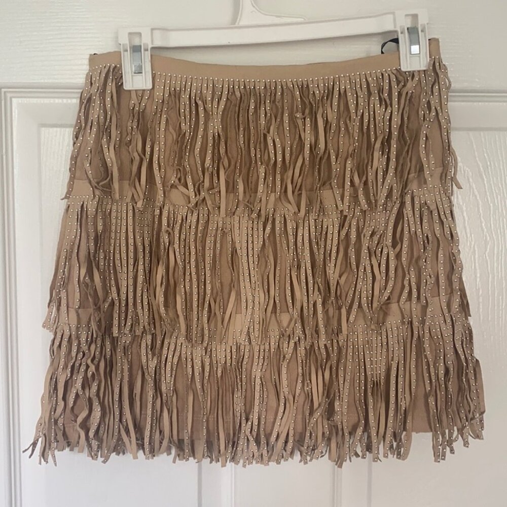 Fringe / beaded mini skirt